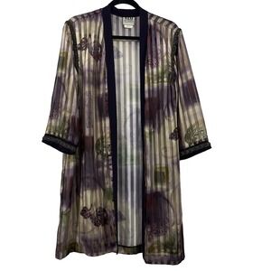 R&M Richards Vintage SZ 16 Sheer Cardigan Fairy Grunge Kimono Sheer Layering Top